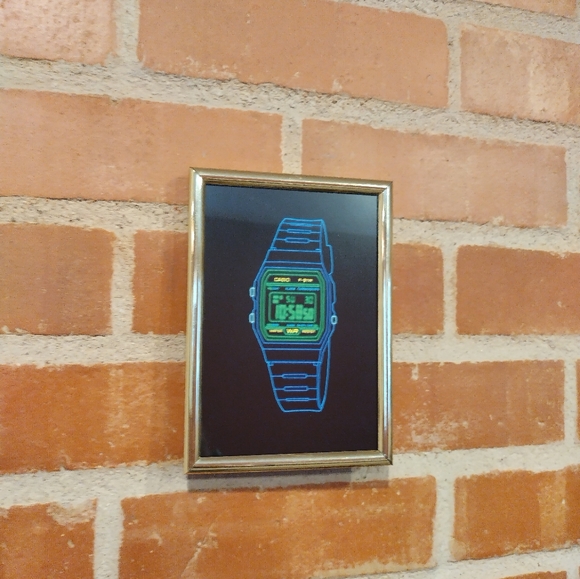 Other - Neon Casio F-81W Retro Wristwatch Framed Art Print By Neon Nicho